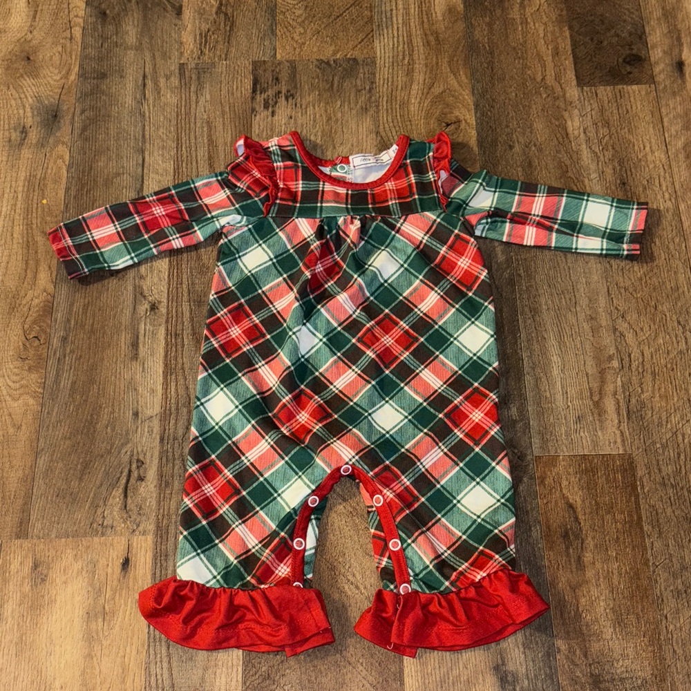 Plaid Ruffle Kids Bodysuit